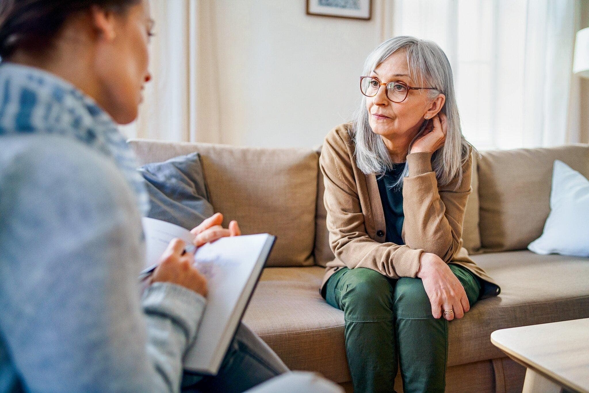 Emotional Well-Being Through Every Stage of Life and Warm one-to-one conversation with a senior and counselor 